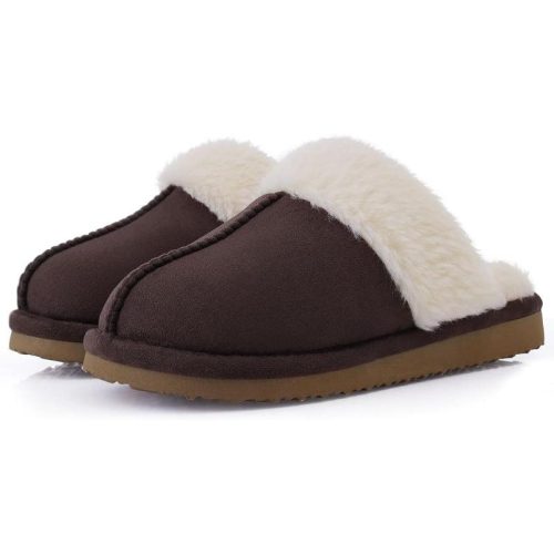 Fleece lined suede slippers
