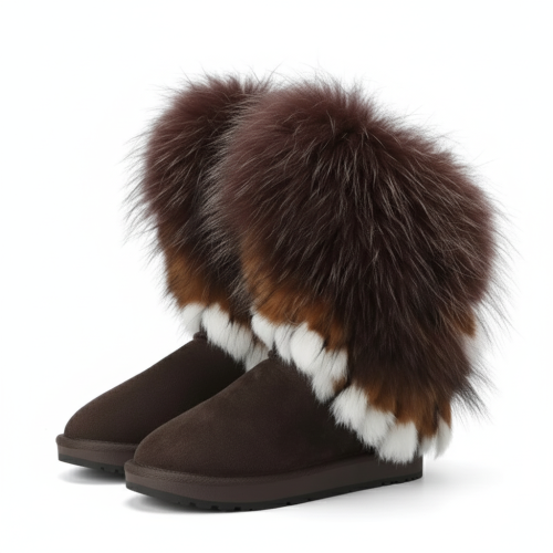 Leather Fur Snow Boots